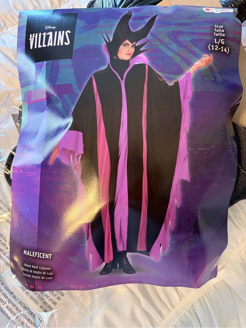 Disney Villains Maleficent Costume in Black and Purple with Pink Accents